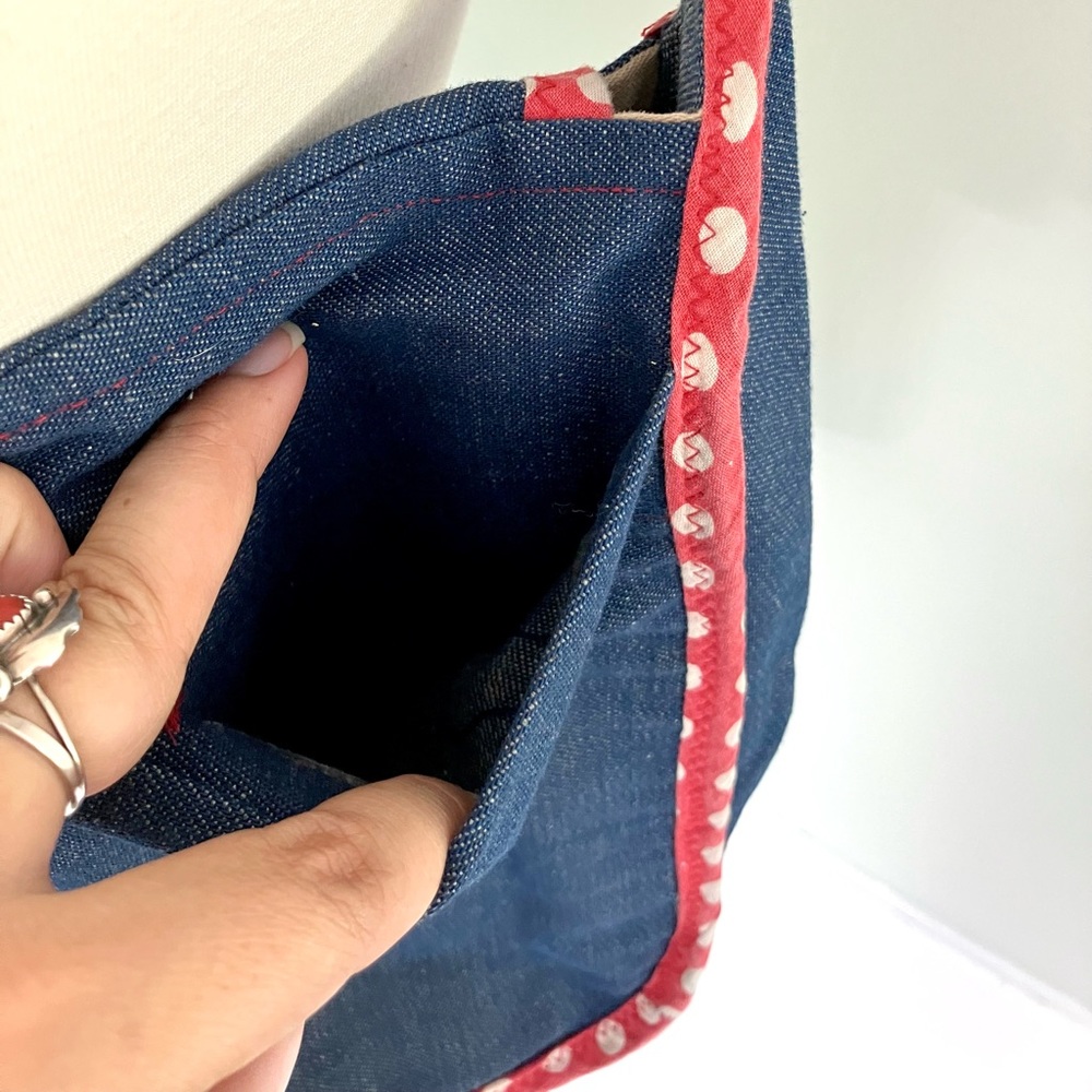 Vintage 70’s Denim Patchwork Crossbody Shoulder B… - image 4